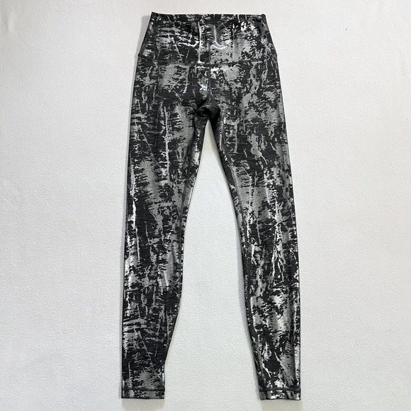 Lululemon Wunder Under Hi-Rise Tight 28" Crinkle Heather Brindle Shine Foil 6